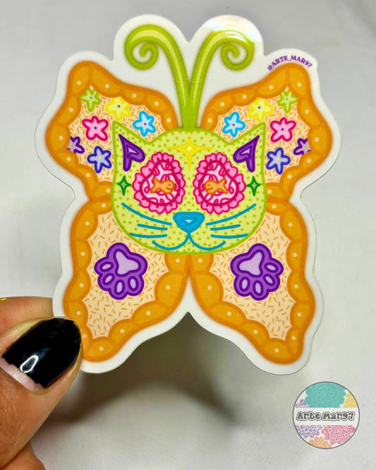 Mariposa Kitty Vinyl Sticker