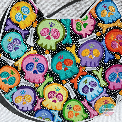 Calaveritas de Colores – Wooden Cat Plaque