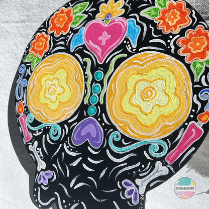Corazón de Ángel Calavera - Calavera -Shaped Canva Panel