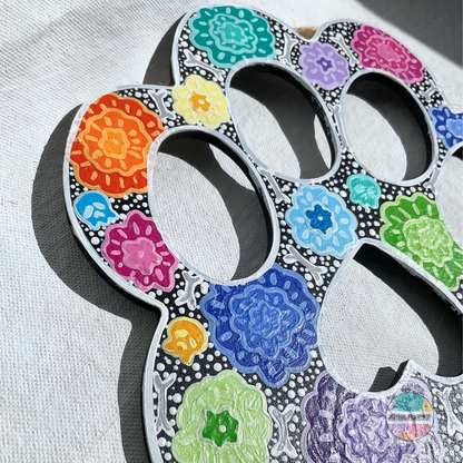 Flores y Calaveras- Wooden Paw Plaque