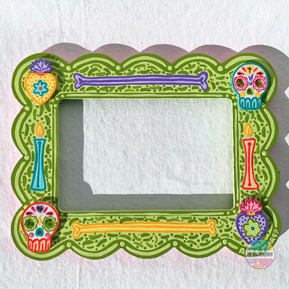 Sacred Hearts & Sugar Skulls - Wooden Picture Frame