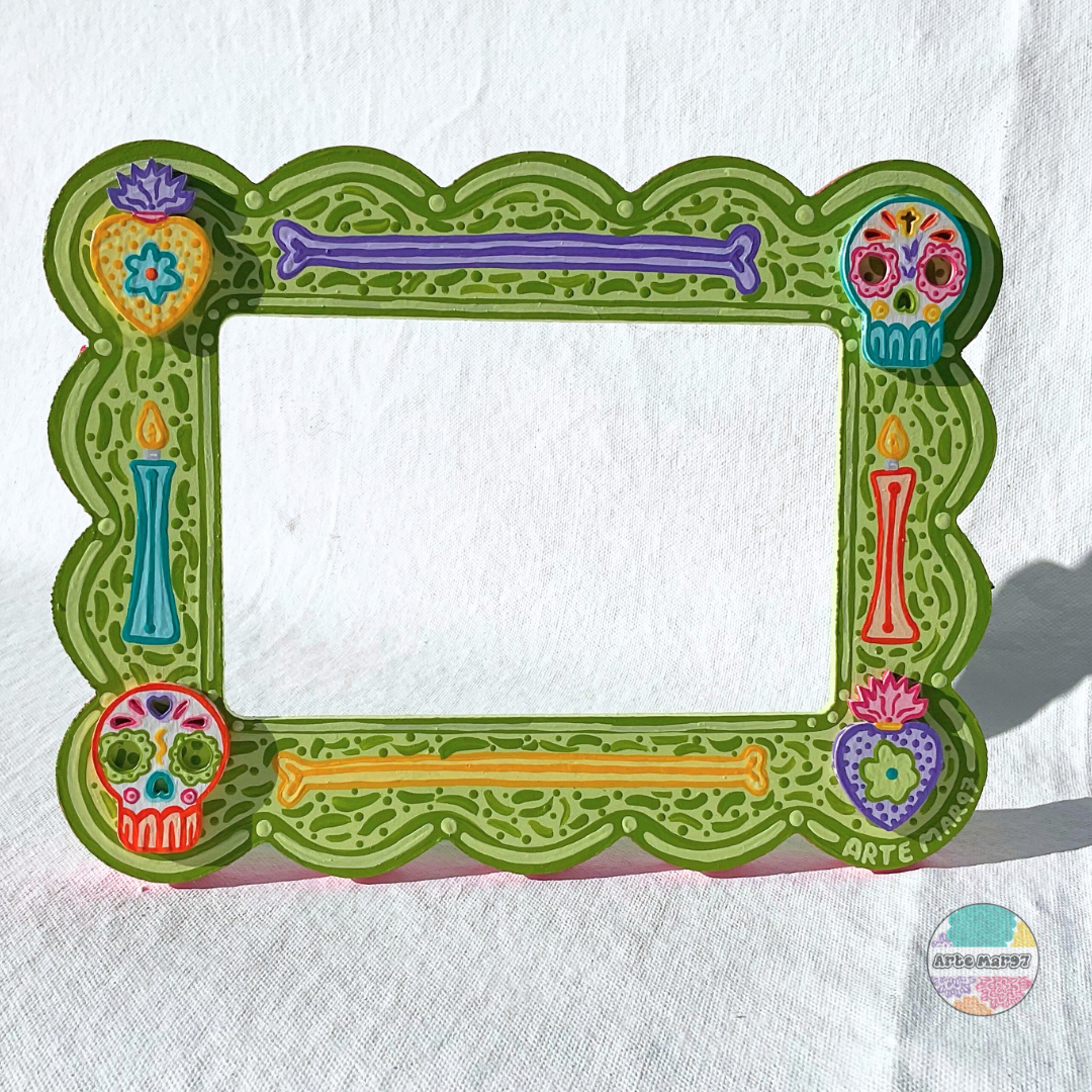 Sacred Hearts & Sugar Skulls - Wooden Picture Frame