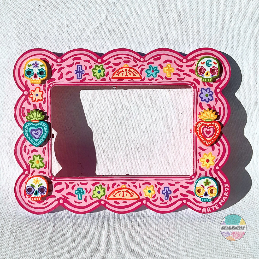 Cruzes, Flores, Pan de Muerto - Wooden Picture Frame