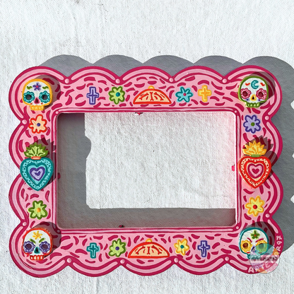 Cruzes, Flores, Pan de Muerto - Wooden Picture Frame