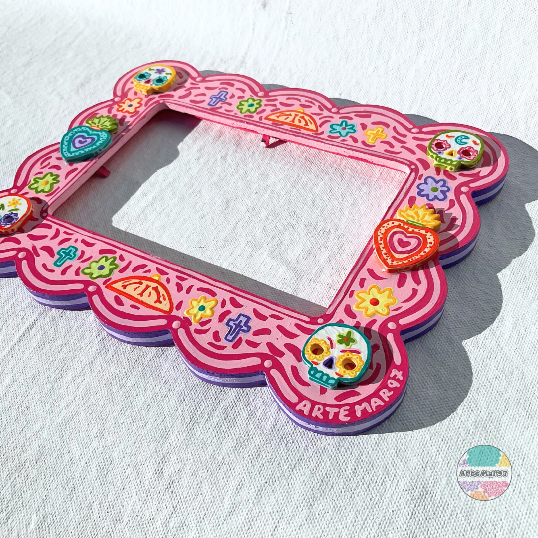 Cruzes, Flores, Pan de Muerto - Wooden Picture Frame