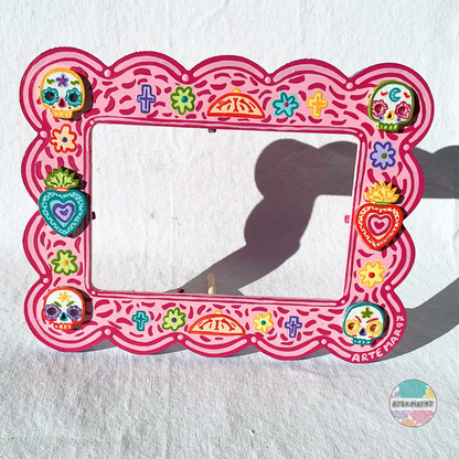 Cruzes, Flores, Pan de Muerto - Wooden Picture Frame