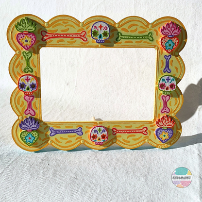 Colorful Bones, Sacred Hearts, & Sugar Skulls - Wooden Picture Frame
