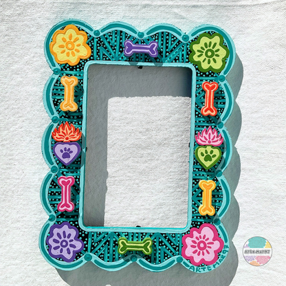 Bones & Paw Print Sacred Hearts - Wooden Picture Frame