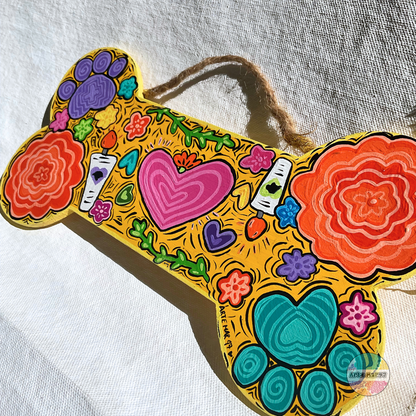 Hueso de Amor -  Wooden Bone Plaque
