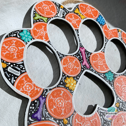 Pan de Muerto – Wooden Paw Plaque