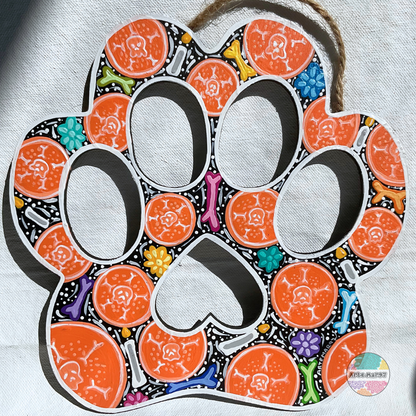 Pan de Muerto – Wooden Paw Plaque