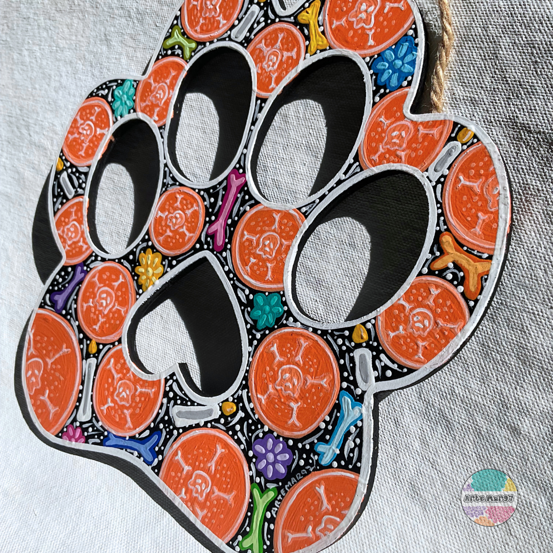 Pan de Muerto – Wooden Paw Plaque