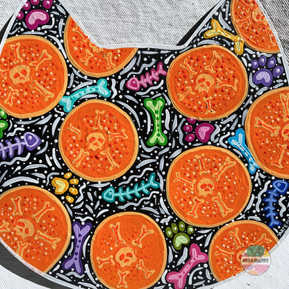 Pan de Muerto y Fish Bones - Wooden Cat Plaque