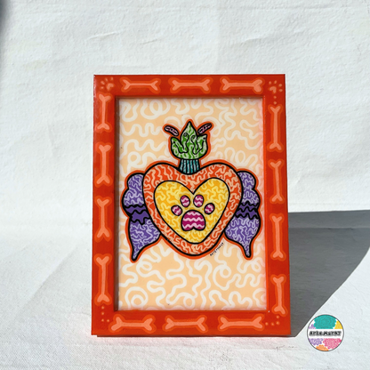 Corazón de Amor -Wood Framed Canvas Art