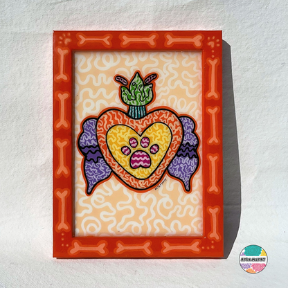 Corazón de Amor -Wood Framed Canvas Art