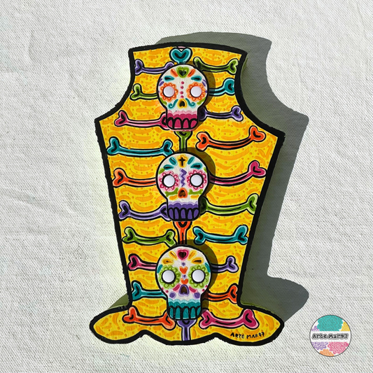 Bones & Calaveras - Wooden Tombstone