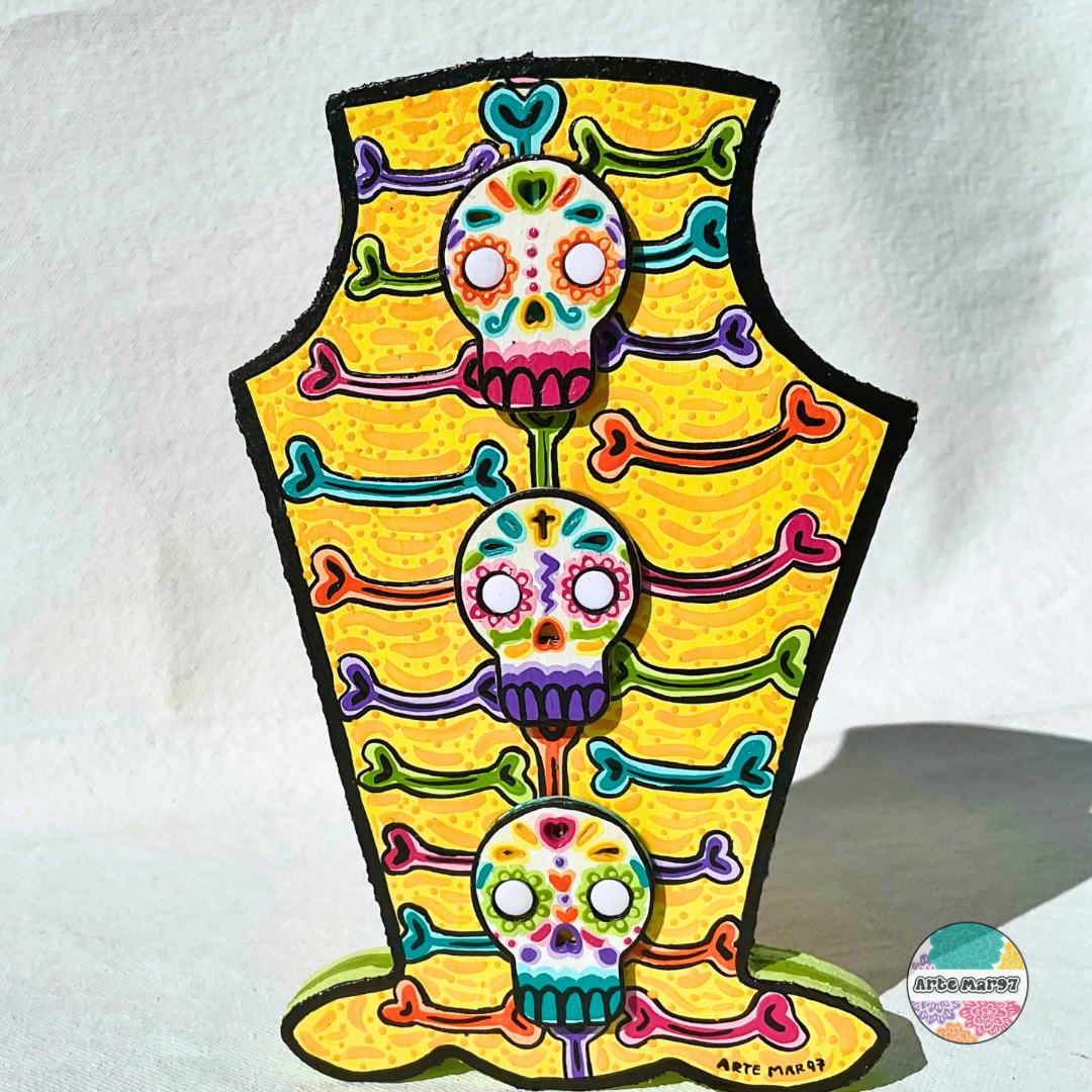 Bones & Calaveras - Wooden Tombstone
