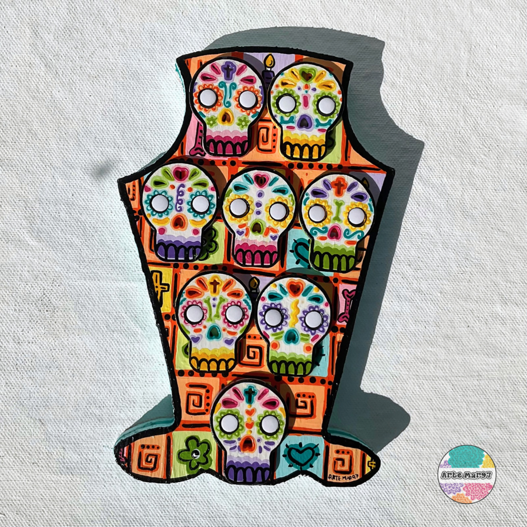 Pared de Calaveritas - Wooden Tombstone