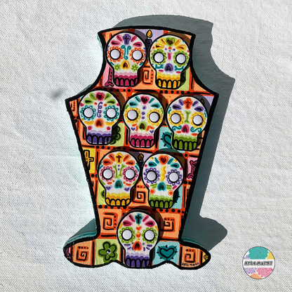 Pared de Calaveritas - Wooden Tombstone