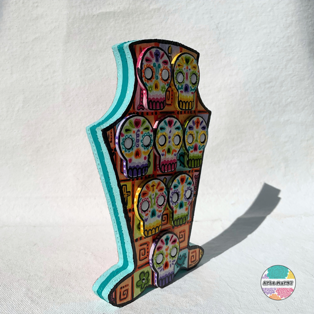Pared de Calaveritas - Wooden Tombstone