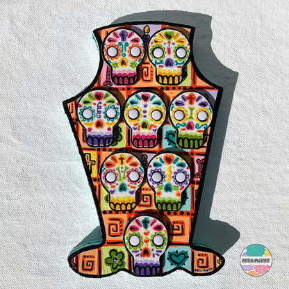 Pared de Calaveritas - Wooden Tombstone