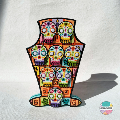 Pared de Calaveritas - Wooden Tombstone